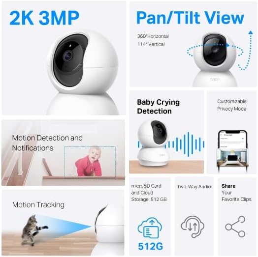 Tapo 2K Pan/Tilt Security Camera - Image 3