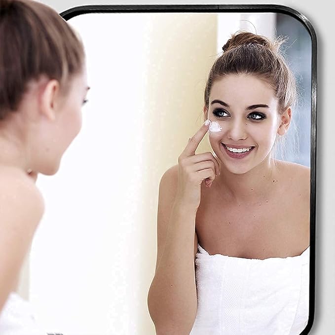 24x36 Inch Black Wall Mirror for Bathroom, Brushed Metal Framed Mirror - Image 3