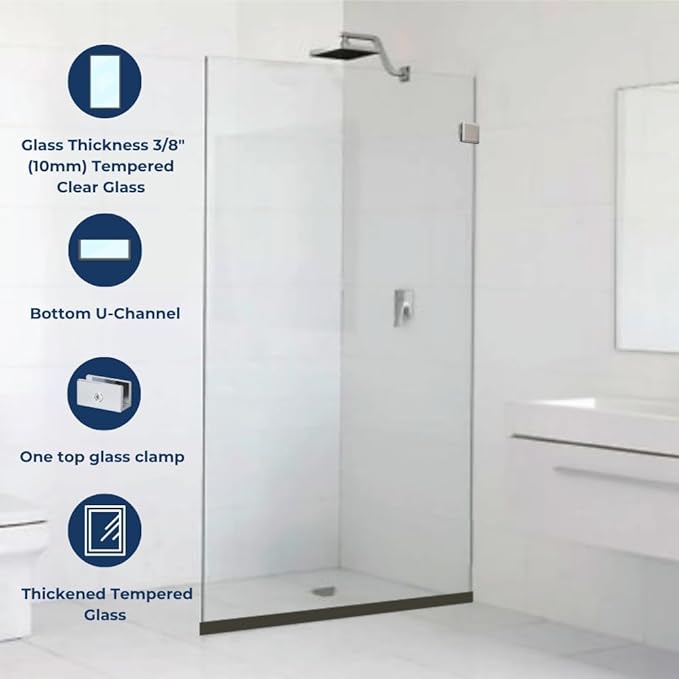 Custom Cut to Size 3/8" Shower Glass Panel - Image 7