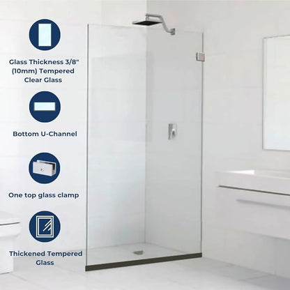 Custom Cut to Size 3/8" Shower Glass Panel - Image 7