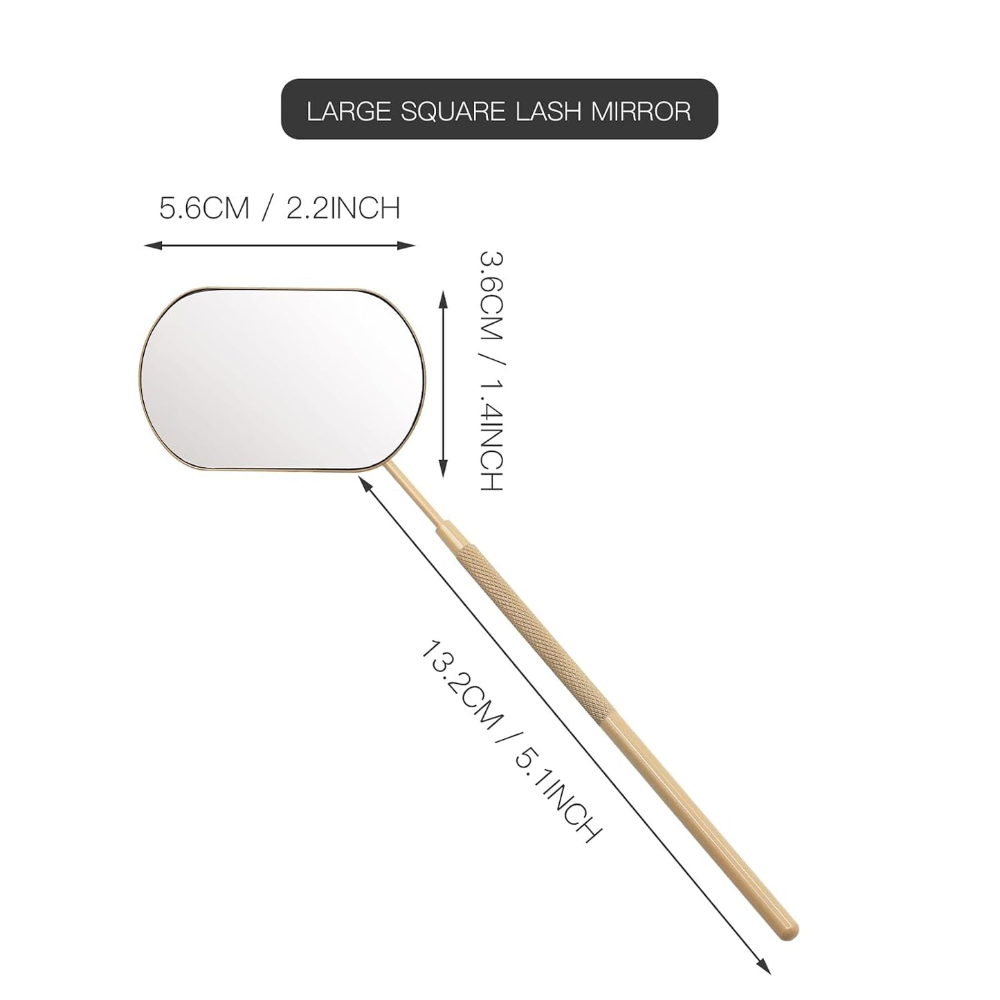 Pretty memory Large Lash Mirror, Stainless Steel Eyelash Mirror, Makeup Mirror for Lash Extension Supplies (Skin Color)