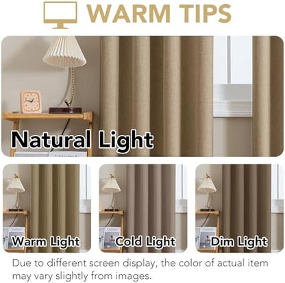 h.versailtex 100% blackout linen curtains 63" l heathered, side view