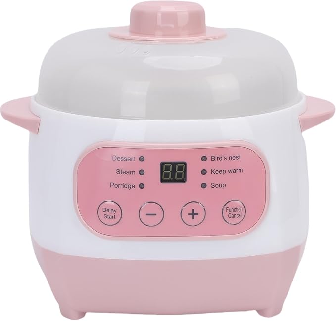 TOPINCN 1L 200W Electric Stew Pot, Smart ABS Ceramic Mini Slow Cooker, Dorm Room by TOPINCN