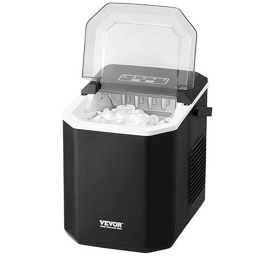 VEVOR Countertop Ice Maker, 9 Cubes Ready in 6 Mins, 26lbs in 24Hrs, by VEVOR