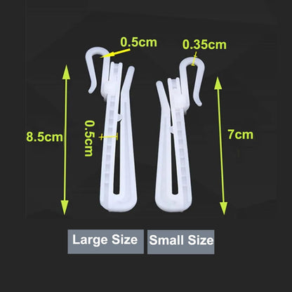 50-Pack Plastic Curtain Hooks,Adjustable Pinch Pleat Hook,Curtain Drapery Pin Hook for Pleated Drapes,Ratchet System Pinch Pleat Curtain Hanger (50, 3.35 Inch)