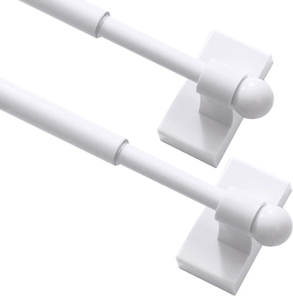 Turquoize 2 Pack Magnetic Curtain Rods for Metal Doors, 16-28", White | No Drilling Required, Strong Magnetic Hold, Easy Remove and Reposition, Fits Steel Doors, Washers, Dryers & Cabinets