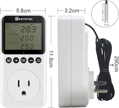 KETOTEK Digital Day/Night Temperature Controller 120V, Thermostat Outlet Plug - Image 7