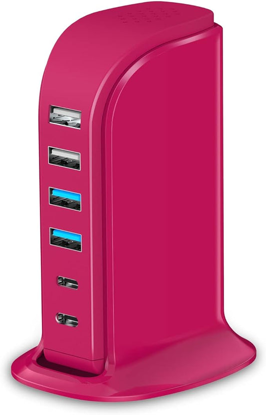 USB Charging Station Multiports Upoy, Charging Hub 6 Ports Dual Type-C by TechGadgetsInYourMind