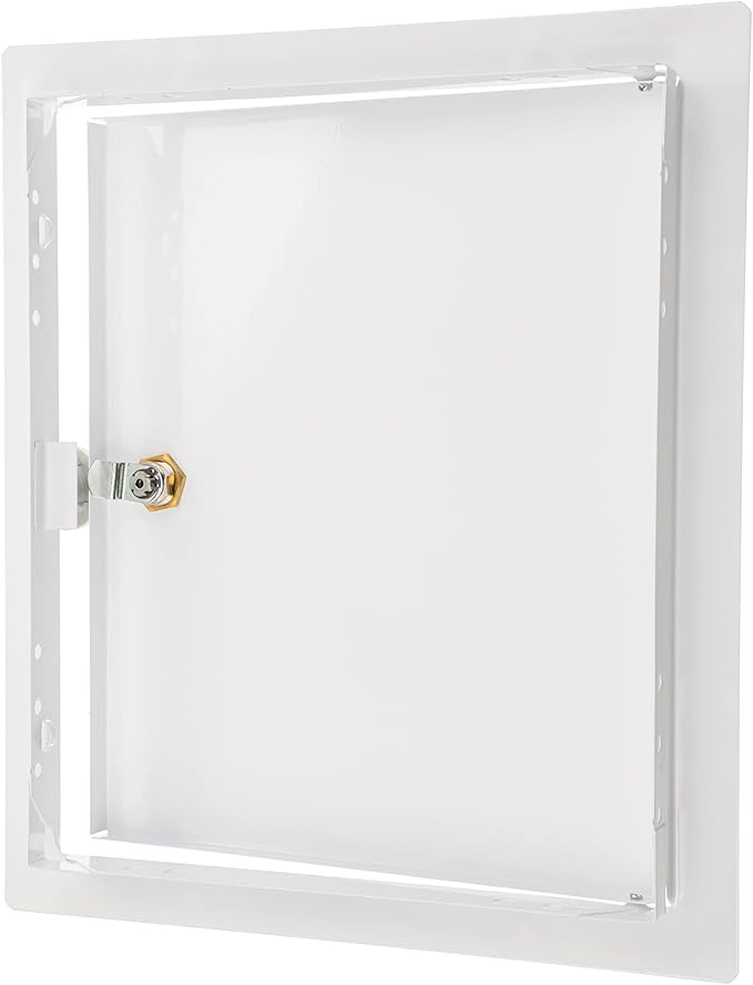 10" x 12" Lockable White Metal Access Door. Service Shaft Wall Panel - Image 5