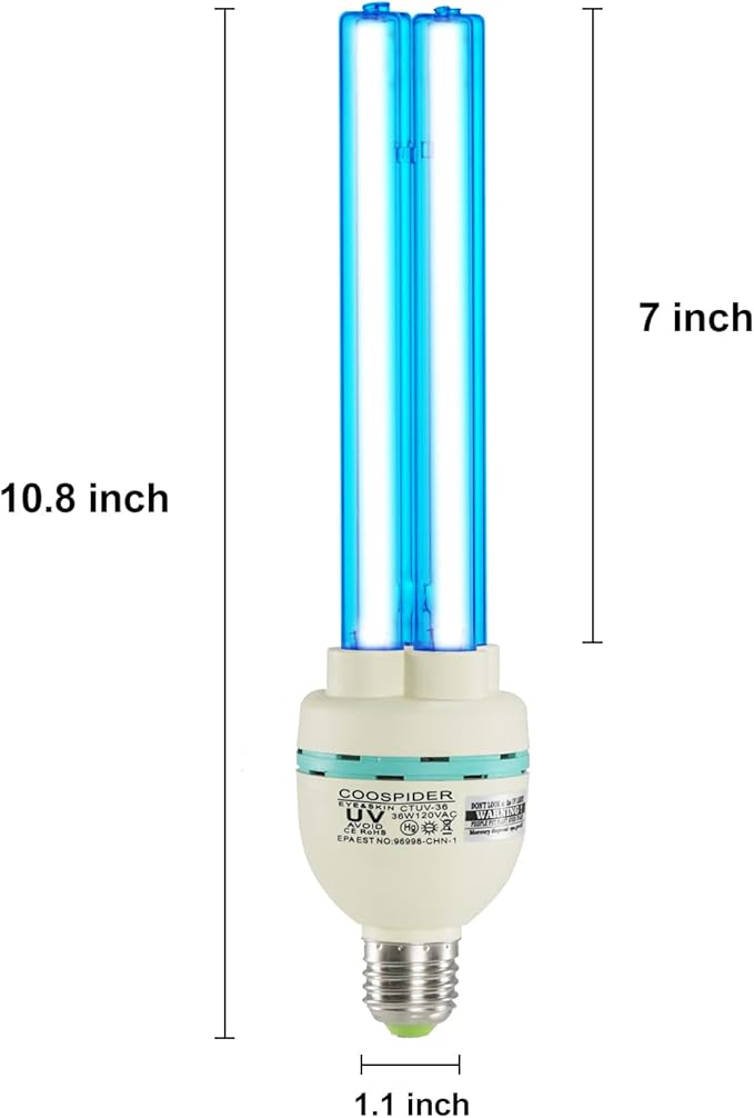 36 Watts UVC Light Bulb, UV Lamp - Image 7
