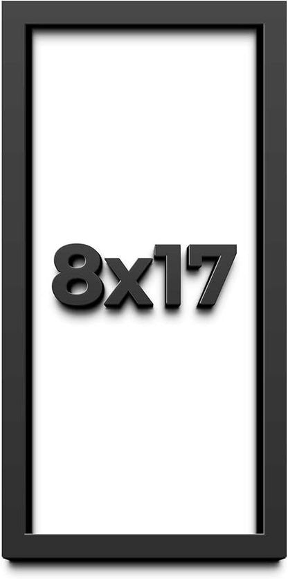 8x17 Shadow Box Frame Black | 1 Inch Deep Solid Wood Shadowbox Display Frame | by CustomPictureFrames