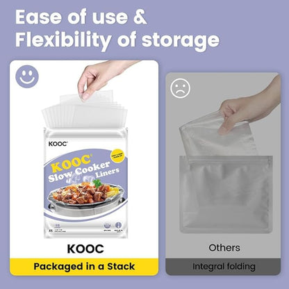 KOOC Slow Cooker Liners 8"x11" 20 Count Mini Size Disposable Pot Liners Cooking - Image 2