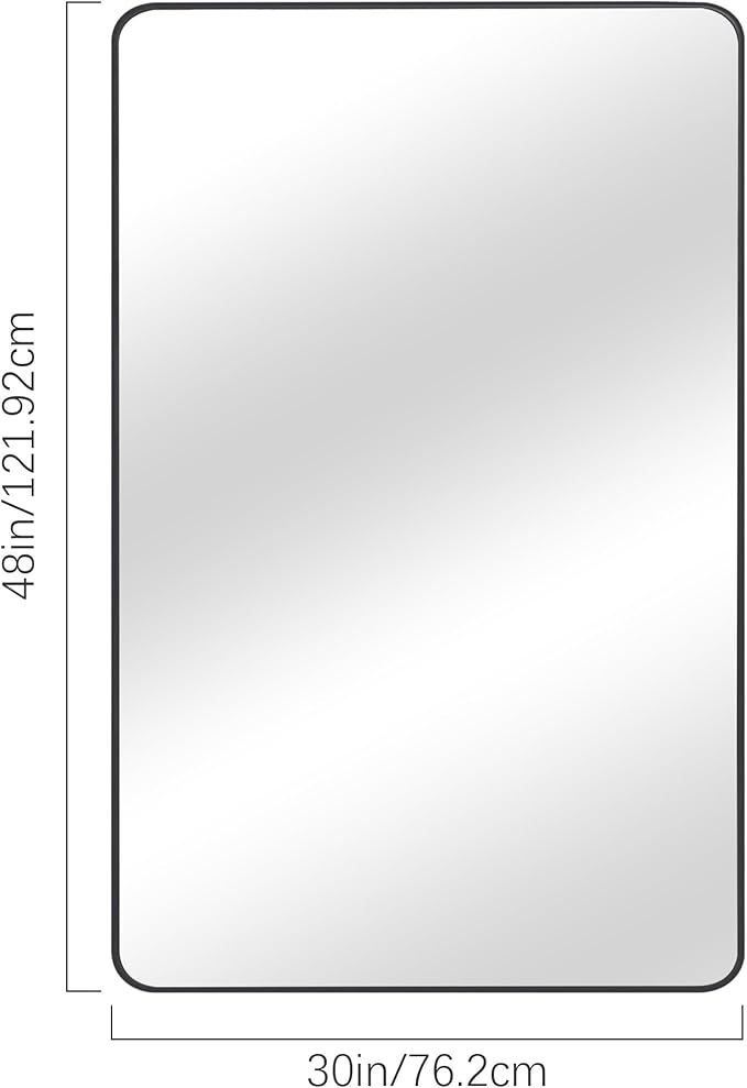 30" x 48"Bathroom Mirror, Matte Black Wall Mirror - Image 5