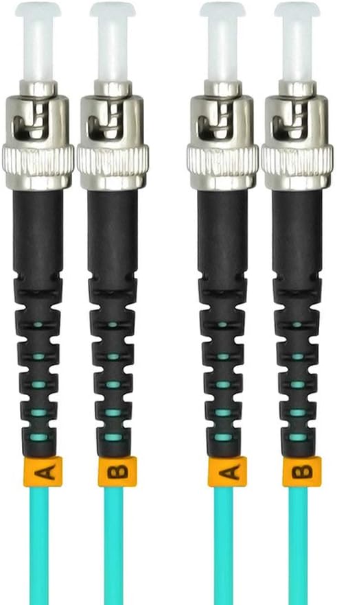 Jeirdus 2Meters 6ft ST to ST Duplex 50/125 10G OM3 Multi-Mode Fiber Optic Cable - Image 2