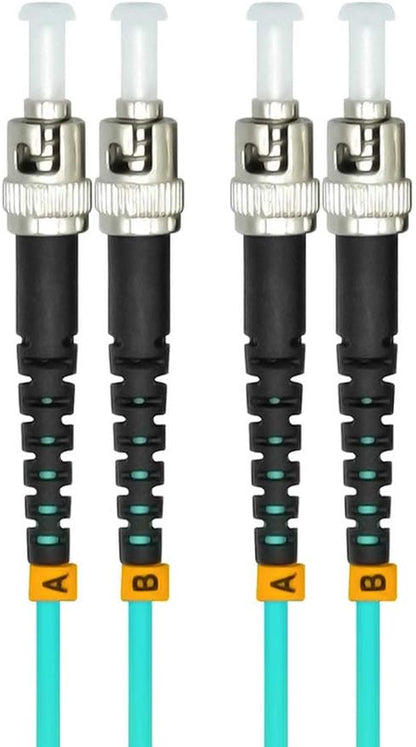 Jeirdus 3Meters 10ft ST to ST Duplex 50/125 10G OM3 Multi-Mode Fiber Optic - Image 2