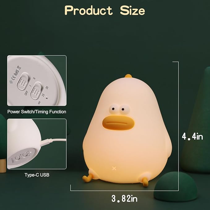 LEDHOLYT Night Light for Kids, Cute Silicone Nursery Chick Lamp for Baby and - Image 7