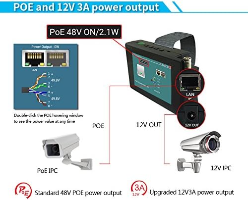 EVERSECU 5 in 1 CCTV Tester Support Up to 4K IP Camera & 720P/1080P/3mp/4mp/5 - Image 4