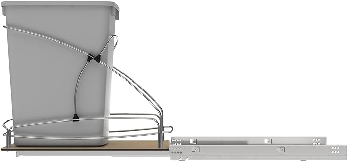 Rev-A-Shelf Steel Bottom Mount Single 35 Quart 8.75 Gallon Waste Bin Trash - Image 9