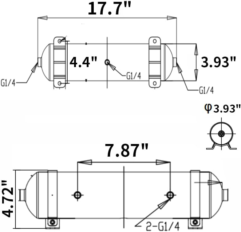 1 gallon aluminum seamless air tank 5 ports shown in use