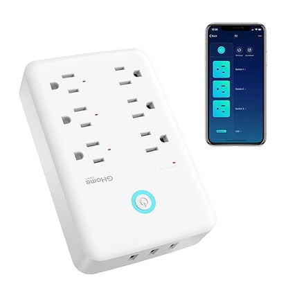 GHome Smart Plug Outlet Extender, Surge Protector by GhomeSmart
