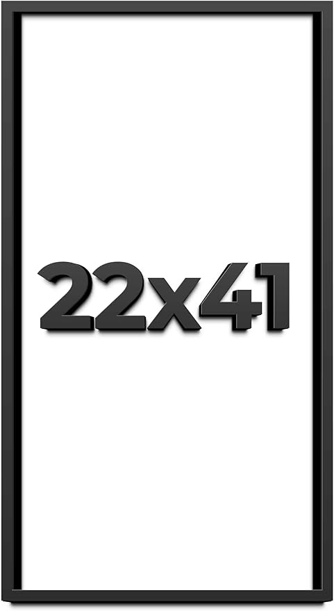 22x41 Shadow Box Frame Black | 1 Inch Deep Solid Wood Shadowbox Display Frame | by CustomPictureFrames