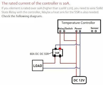 bayite DC 12V Fahrenheit Digital Temperature Controller 10A 1 Relay - Image 5