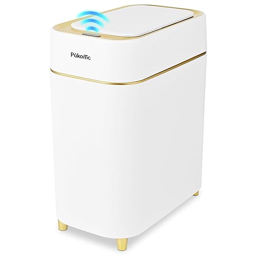 Pukomc 2.3 Gallon / 9L Automatic Adsorption Sensor Trash Can, Slim Fashionable by Pukomc