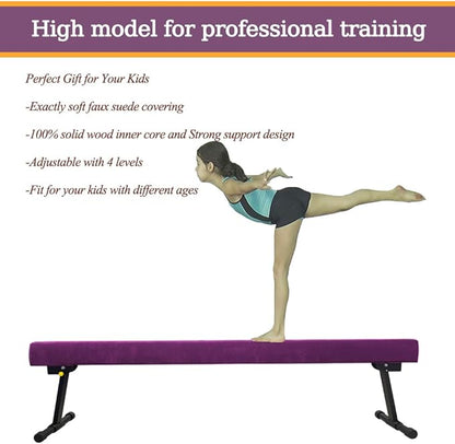 Adjustable&Foldable Gymnastics Balance Beam, 6FT/8ft High-Low Level Floor - Image 6