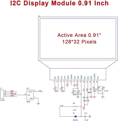 Hosyond 5 Pcs 0.91 Inch I2C IIC OLED Display Module OLED Screen DC 3.3V~5V - Image 8