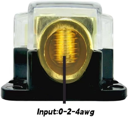 KCT 0/2/4 Gauge in 4/8 Gauge Out 2 Way Amp Power Distribution Block - Image 4