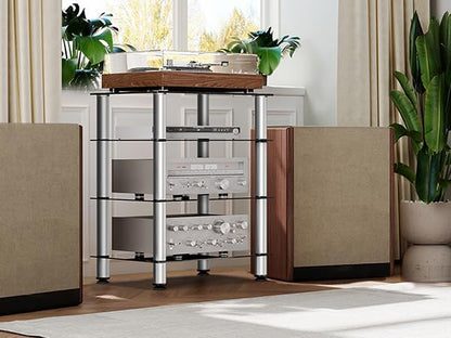 FITUEYES 4-Tier Media Stand Audio/Video Component Cabinet - Image 7