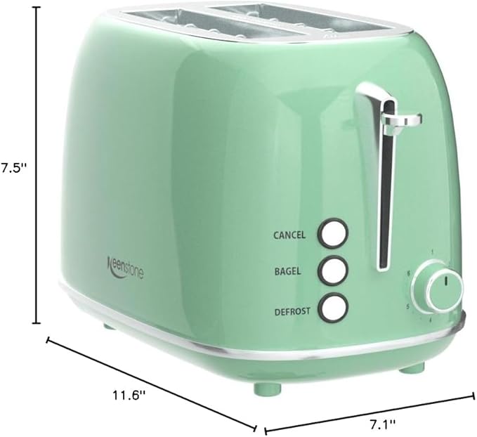 2 Slice Stainless Steel Toaster Retro - Image 7