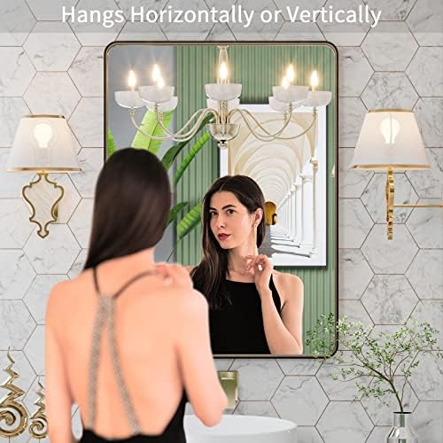 loaao 20"x30" bronze bathroom mirror for vanity shown in use