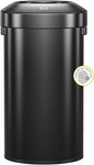 EKO Urban 32 Gallon Round Black Stainless Steel Open Top Waste Bin, Tall by EKO