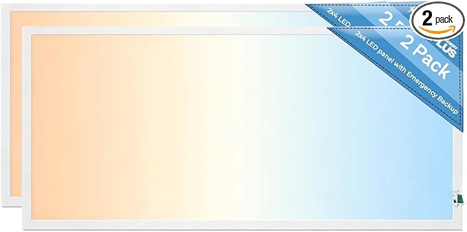 2X4 LED Flat Panel Light with Emergency Battery Backup, 50W 3000K/4000K/5000K by LEDENERGYPLUS