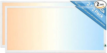 2X4 LED Flat Panel Light with Emergency Battery Backup, 50W 3000K/4000K/5000K by LEDENERGYPLUS