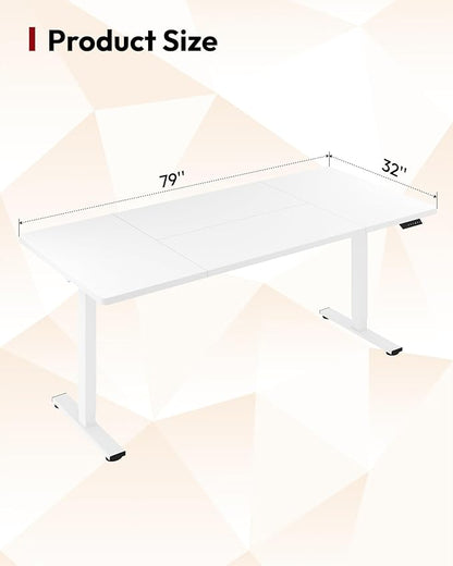 SANODESK Electric Standing Desk 79 x 32 Inches Height Adjustable Stand Up - Image 2
