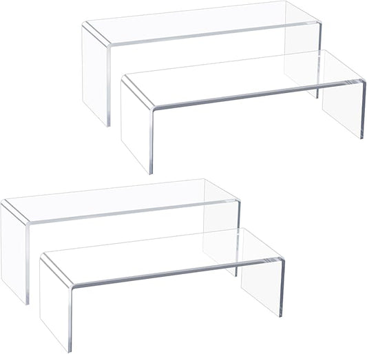 Blaithom Acrylic Display Riser Stand, Thickened to 0.2'' Acrylic Shelf Risers by EnjoyLifewithBlaithom