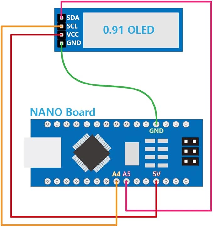 Hosyond 5 Pcs 0.91 Inch I2C OLED Display Module IIC OLED Screen DC 3.3V~5V - Image 4
