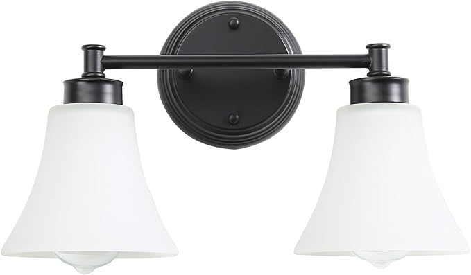 LOUSACE 2 Light Bathroom Vanity Light Matte Black Bathroom Lighting Fixtures - Image 2