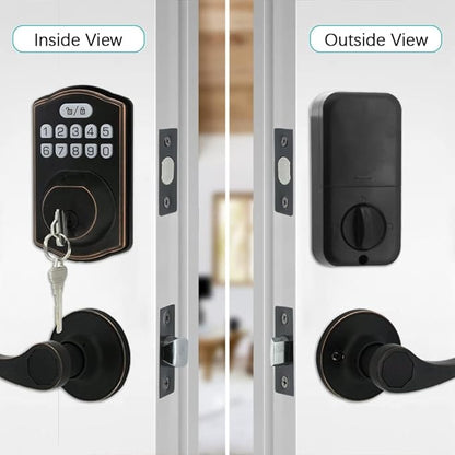 Fingerprint Door Lock with Passage Lever, Contemporary Electronic Keypad - Image 8