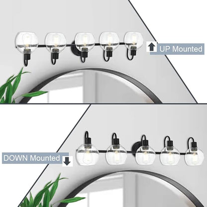 WINSHEN 5-Lights Black Bathroom Vanity Light Fixtures Over Mirror, Modern - Image 3