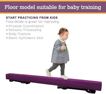 Adjustable&Foldable Gymnastics Balance Beam, 6FT/8ft High-Low Level Floor - Image 5