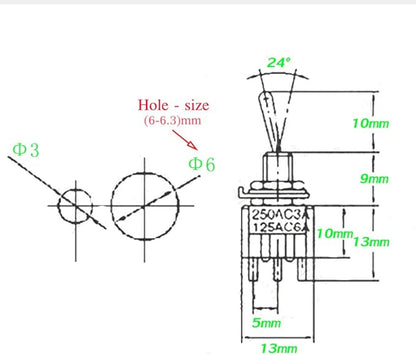 VONVOFF Toggle Switch, ON/Off SPST - Image 5