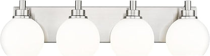 METWET Bathroom Light Fixtures, 4 Light Brushed Nickel Vanity Light, 26 Inch by Metwet