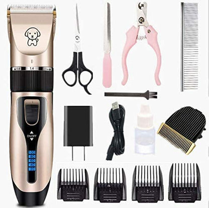 Professional USB Dog Clippers Low Noise Rechargeable Pet Trimmers Cordless Pet by Gumodo