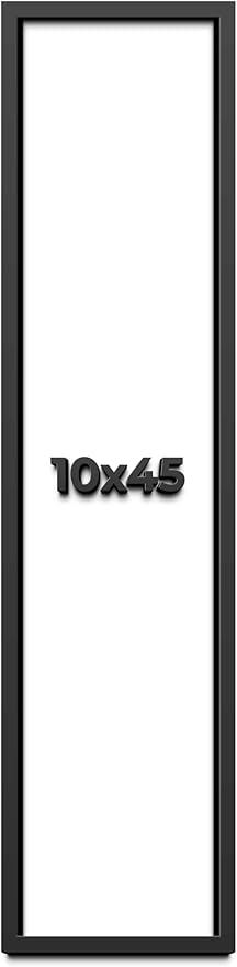 10x45 Shadow Box Frame Black | 1 Inch Deep Solid Wood Shadowbox Display Frame | by CustomPictureFrames
