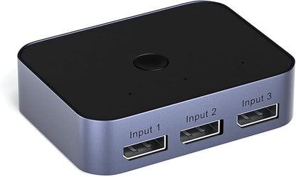 Y.D.F 8K@60Hz DisplayPort Switcher 3 in 1 Out DP1.4 32.4Gbps Data Transfer - Image 2