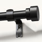 Lootkell Modern Black Curtain Rods for Windows 28 to 48 Inches Adjustable Length Heavy Duty 1" Diameter Window Curtain Rod with Decorative Finials for Outdoor Bedroom Kitchen Living Room