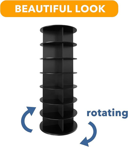 SpaceAid 7 Tier Rotating Shoe Rack Tower, Spinning Shoe Display Lazy Susan - Image 7